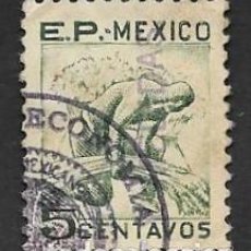 Sellos: SE)1930 MEXICO FISCAL STAMP SEMBADOR 5C, USED