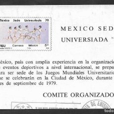 Sellos: SE)1979 MEXICO, SPORT SERIES, MEXICO UNIVERSITY HEADQUARTERS '79, RUNNERS 5P SCT 1181, IMPERFORATED