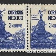 Sellos: SE)1945 MEXICO SOURCE DIANA LA CAZADORA 3C SCT 805, PAIR MNH