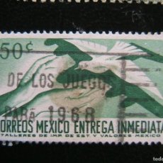 Sellos: SELLO MEXICO 50 C CENTS CENTAVOS 1964 MATASELLO JUEGOS OLIMPICOS 1968 - PALOMA - ENTREGA INMEDIATA