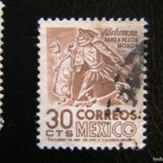 Sellos: SELLO MEXICO 30 C CENTS CENTAVOS 1953 MICHOACAN DANZA DE LOS MOROS