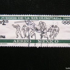 Sellos: SELLO MEXICO 2,25 PESOS C CENTS CENTAVOS 1966 JUEGOS DE LA XIX OLIMPIADA 1968