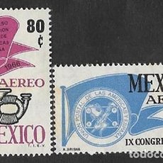Sellos: SD)1966 MEXICO 9TH CONGRESS OF THE POSTAL UNION OF THE AMERICAS AND SPAIN, FLAG AND HORN 80C SCT C31