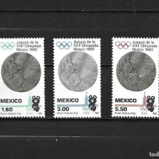 Sellos: MÉJICO, MÉXICO, 1980, OLIMPIADA DE MOSCÚ, COMPLETA, NUEVOS, MNH**, YVERT 898-900