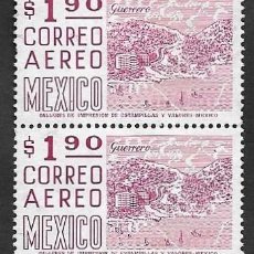 Sellos: SD)1950-56 MEXICO GUERRERO, ACAPULCO IN FRONT OF THE SEA 1.90P SCT C447, B/2 MNH