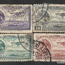 Sellos: SD)1929-34 MEXICO COAT OF ARMS AND PLANE FLYING 10C SCT C11, 30C SCT C14, 35C SCT C15, 50C SCT C16,