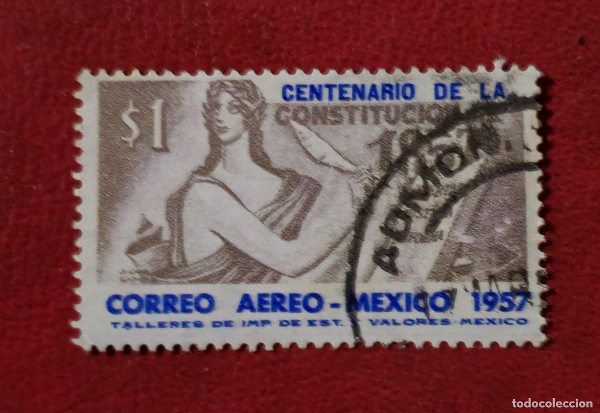 Sellos: SELLO USADO MEXICO 1957. CENTENARIO DE LA CONSTITUCION - Foto 1