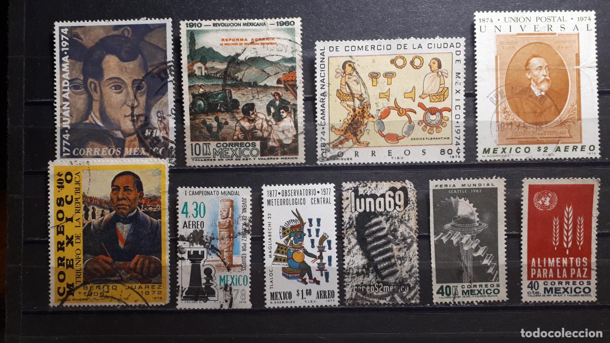 Sellos: M&Eacute;XICO. &deg;. Lote de 10 sellos a catalogar - Foto 1