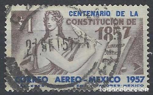Sellos: M&Eacute;XICO 1957 - A&Eacute;REO - USADO - Foto 1