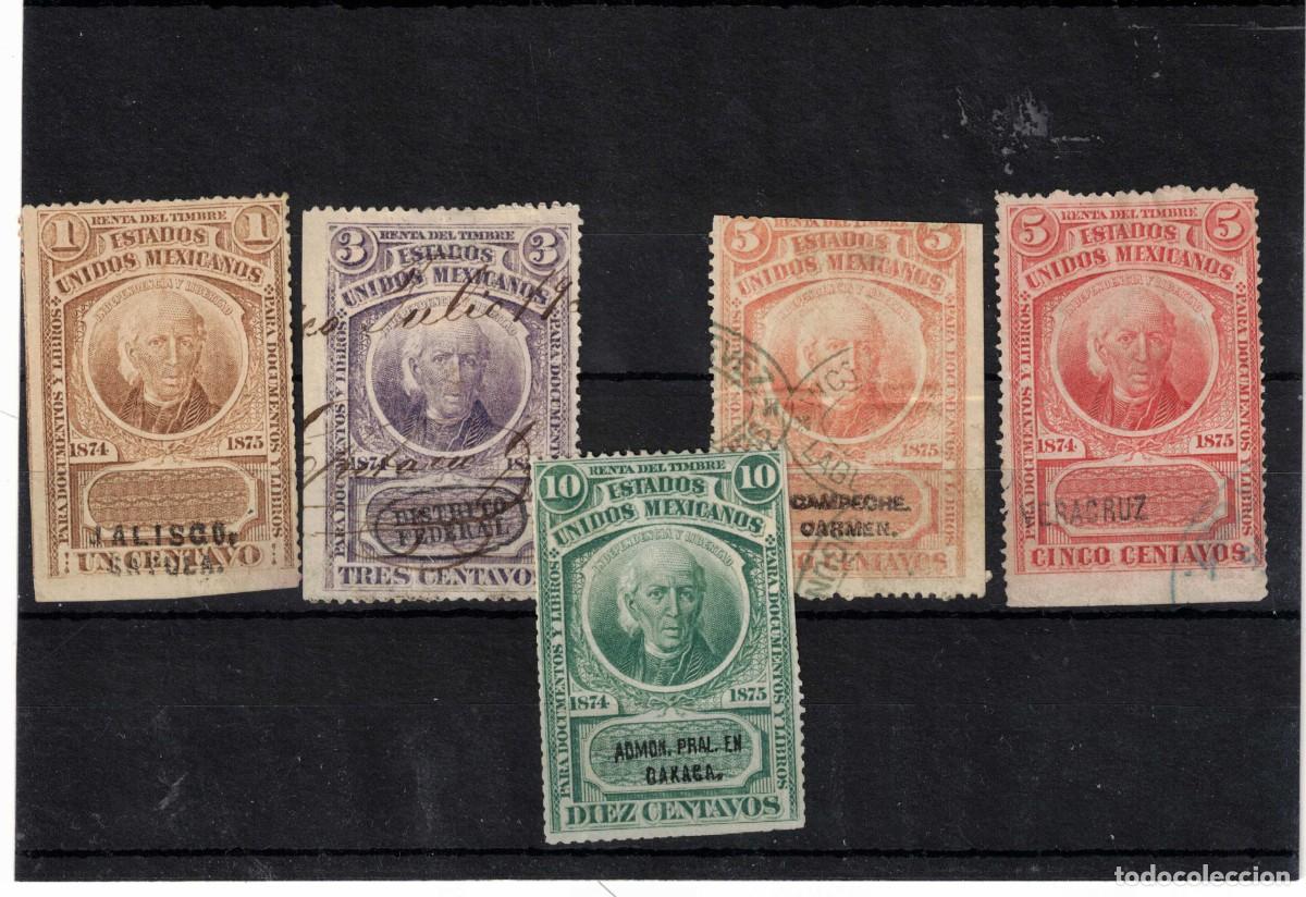 Sellos: MEXICO. CONJUNTO DE 5 POLIZAS - Foto 1
