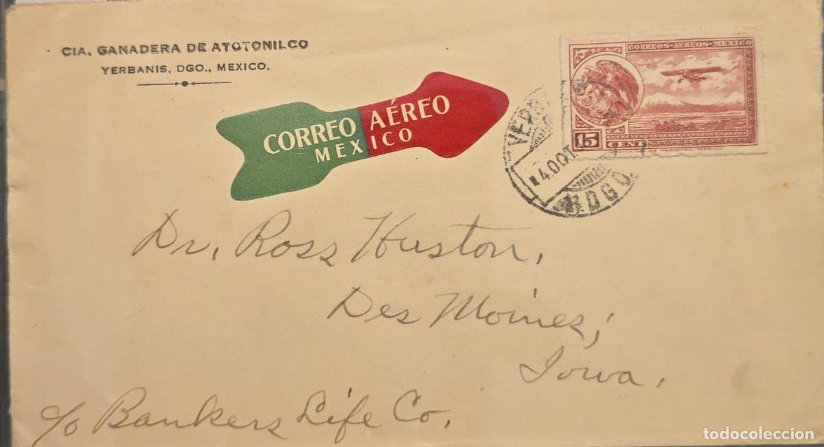 Sellos: O) MEXICO, PLANE, CIRCULATED COVER - Foto 1