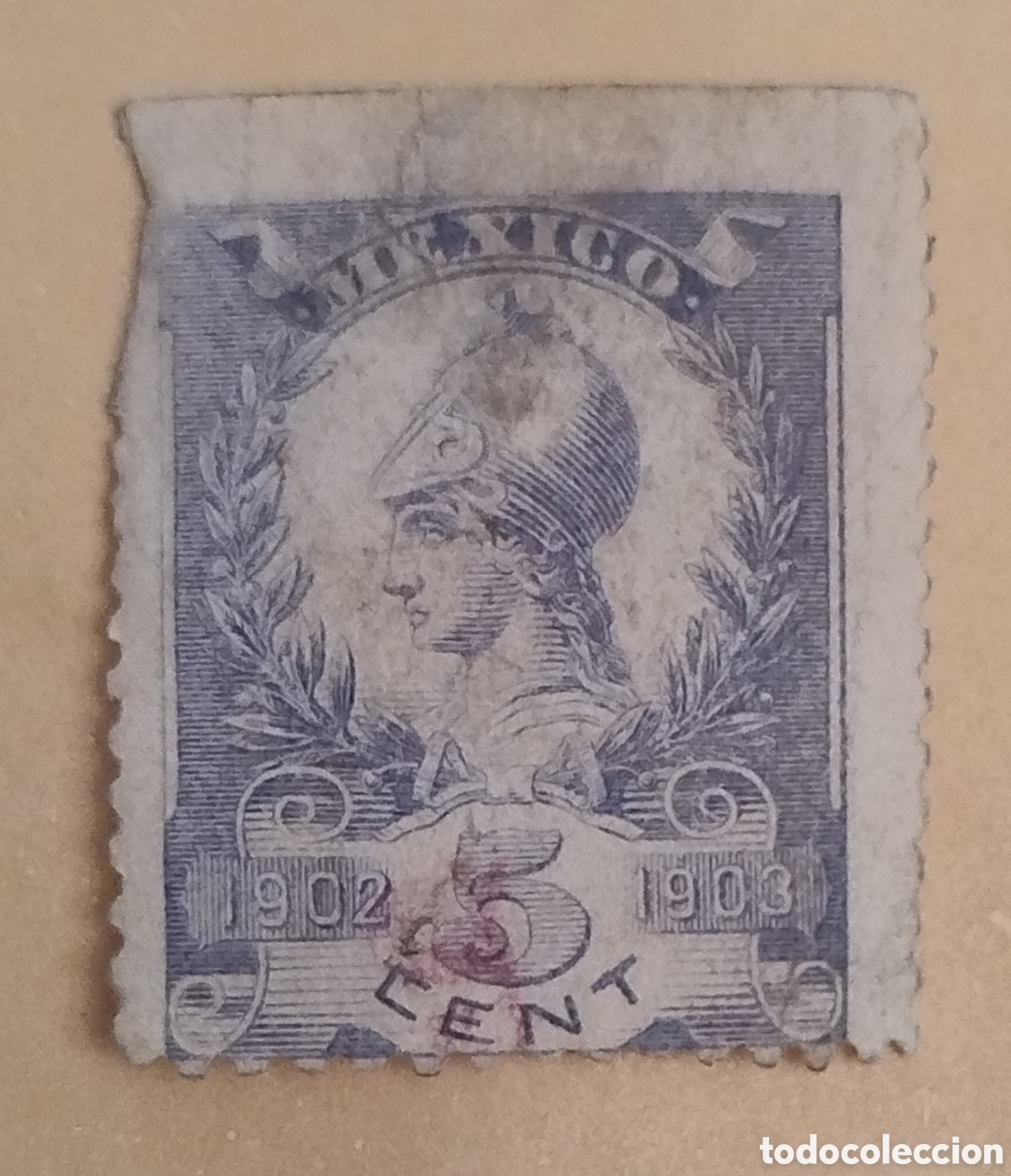 Sellos: Sello M&eacute;xico 1902. Raro con defecto - Foto 1
