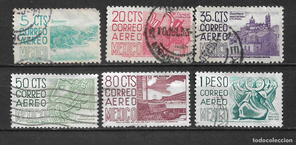 Sellos: mexico 6 sellos aereo usado - 4/18