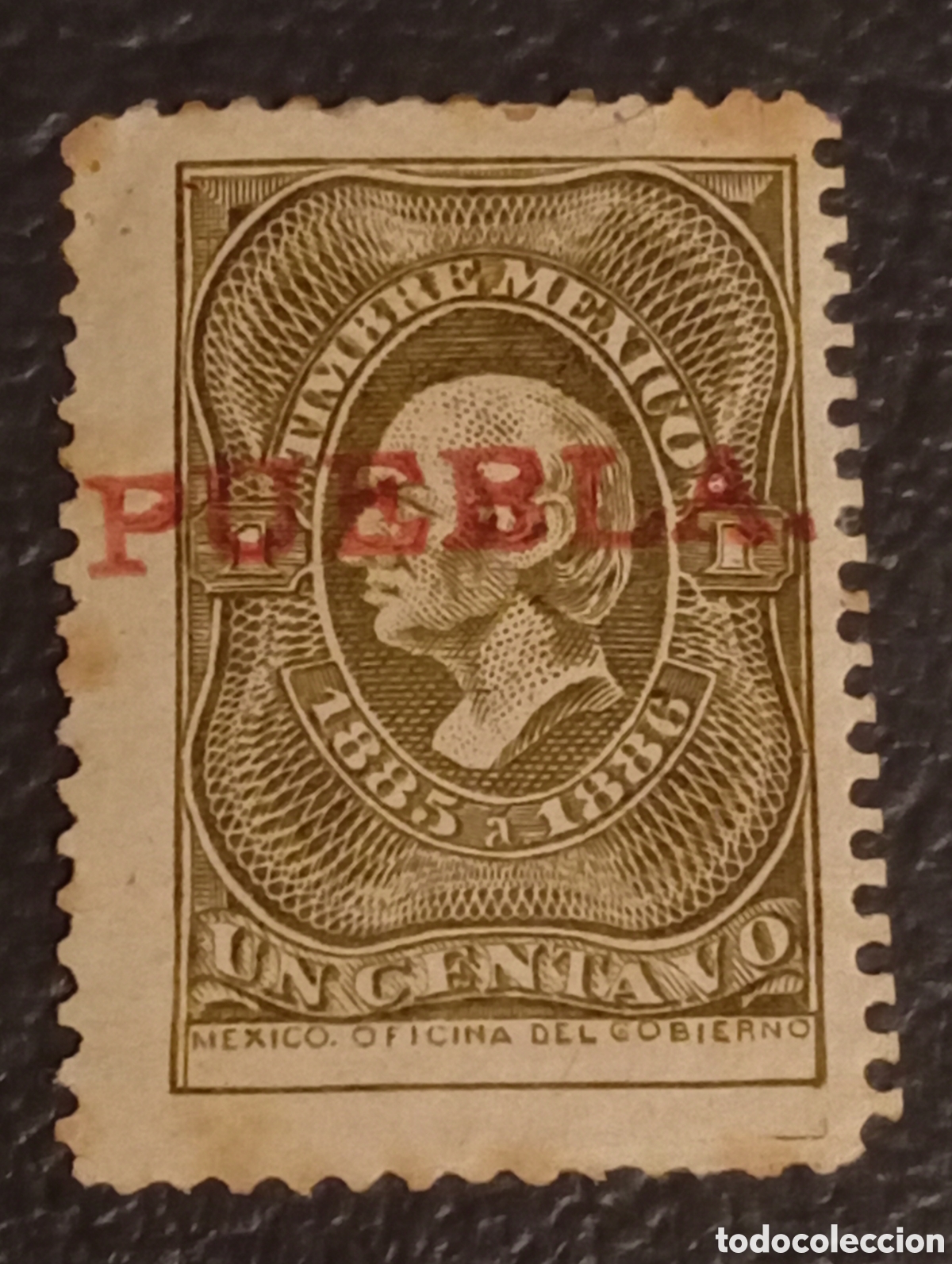 Sellos: M&eacute;xico 1885-1886 Sello Fiscal &rdquo;Hidalgo&rdquo; 1c - Cat&aacute;logo Forbin #47 (Distrito Puebla)