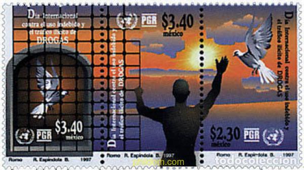Sellos: 6990 MNH MEXICO 1997 DIA INTERNACIONAL CONTRA LAS DROGAS