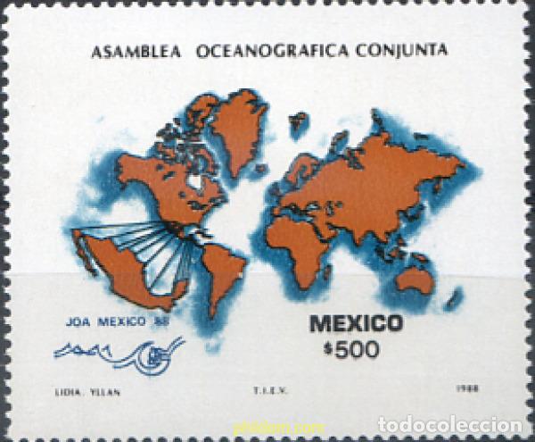 Sellos: 343368 MNH MEXICO 1988 ASAMBLEA OCEANOGRAFICA CONJUNTA