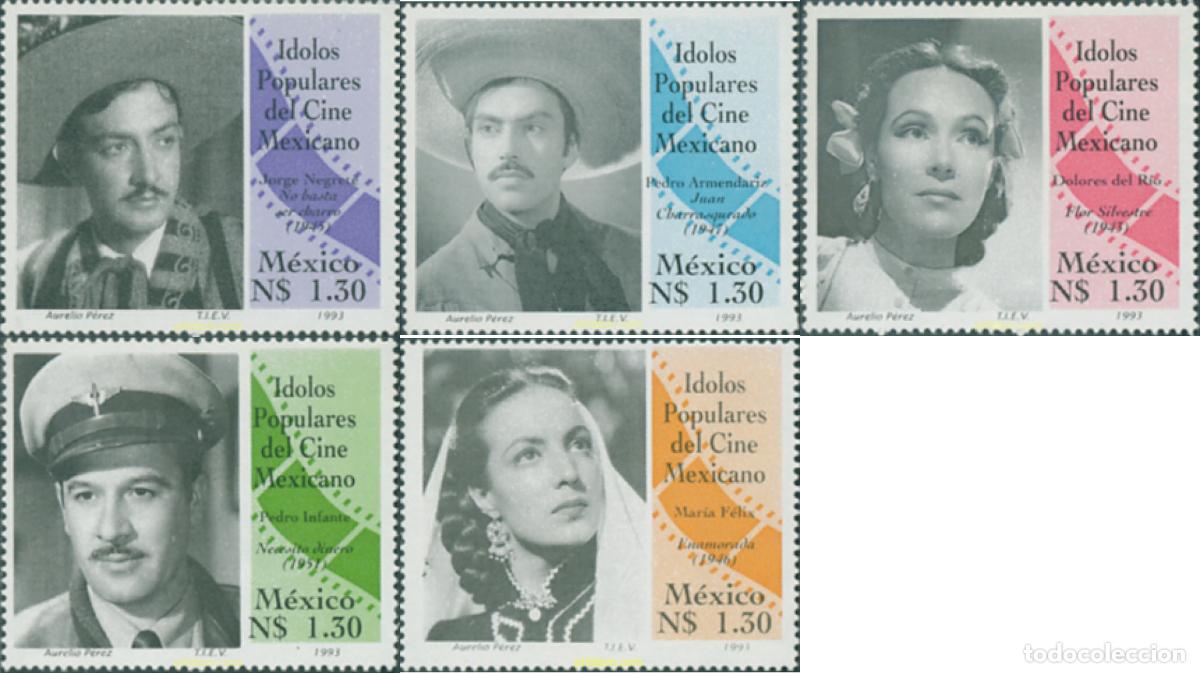 Sellos: 305737 MNH MEXICO 1993 ACTORES POPULARES DEL CINE MEXICANO