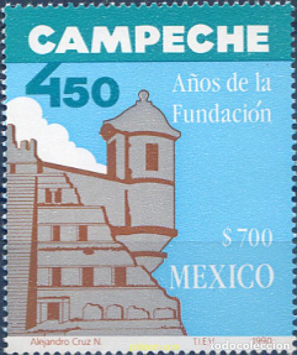 Sellos: 343432 MNH MEXICO 1990 450 A&Ntilde;OS DE LA FUNDACION DE CAMPECHE