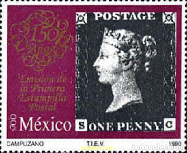 Sellos: 163210 MNH MEXICO 1990 150 ANIVERSARIO DEL PRIMER SELLO