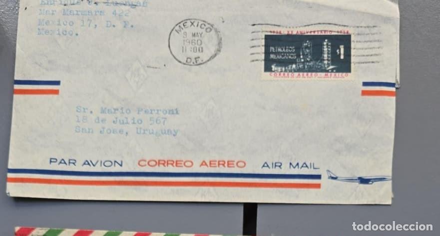Sellos: O) 1960 MEXICO, OIL - NATIONALIZATION OF MEXICO&acute;S OIL INDUSTRY, AIRMAIL, CIRCULATED COVER TO URUGUAY