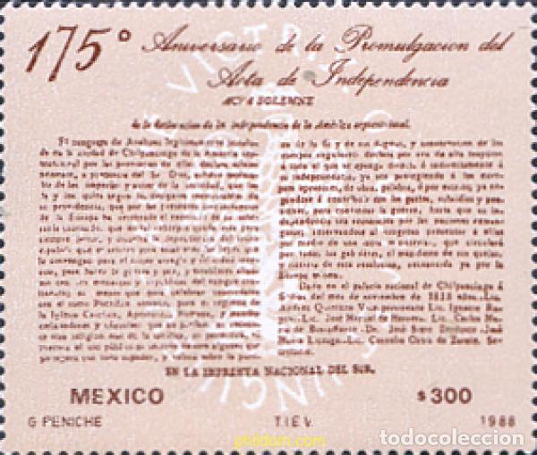 Sellos: 343385 MNH MEXICO 1988 ANIVERSARIO DE LA INDEPENDENCIA