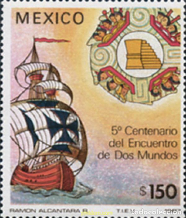 Sellos: 311276 MNH MEXICO 1987 500 ANIVERSARIO DEL ENCUENTRO DE DOS MUNDOS