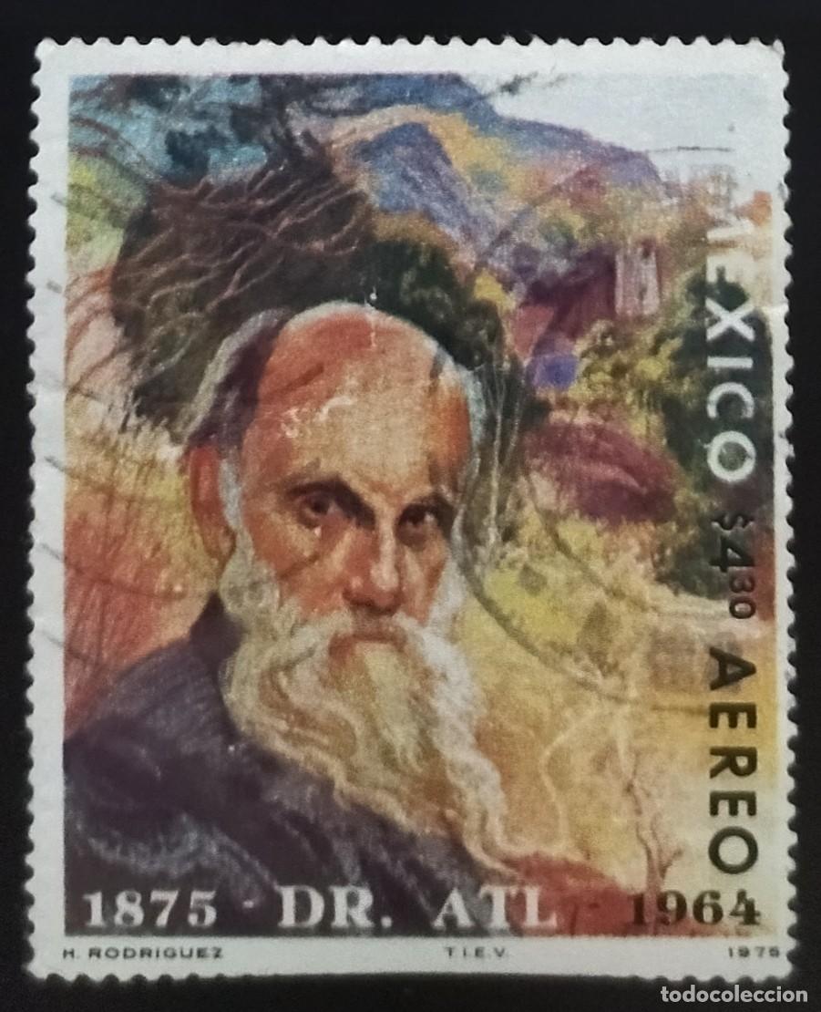 Sellos: M&Eacute;XICO 1975 I Centenario del nacimiento del pintor Gerardo Murillo, 1875 - 1964. A&eacute;reo. USADO.