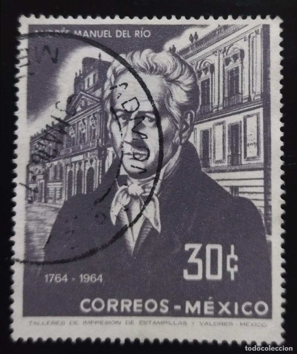 Sellos: M&Eacute;XICO 1965 II Centenario del nacimiento del qu&iacute;mico Andr&eacute;s Manuel del R&iacute;o. USADO.