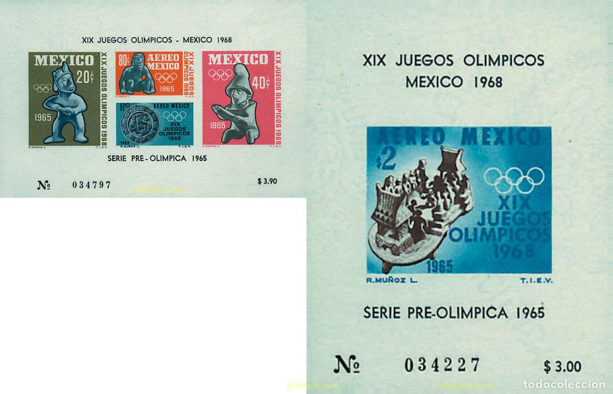 Stamps: 41425 MNH MEXICO 1965 19 JUEGOS OLIMPICOS VERANO MEXICO 1968