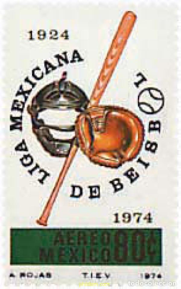 Stamps: 26935 MNH MEXICO 1974 50 ANIVERSARIO DE LA LIGA MEXICANA DE BEISBOL