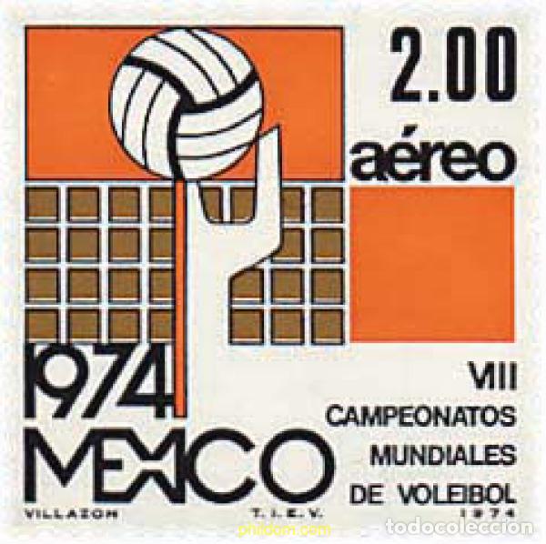 Stamps: 26934 MNH MEXICO 1974 8 CAMPEONATOS DEL MUNDO DE BALONVOLEA
