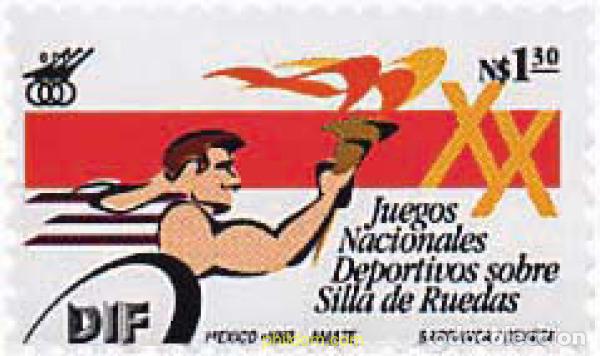 Sellos: 28059 MNH MEXICO 1993 JUEGOS NACIONALES DEPORTIVOS SOBRE SILLA DE RUEDAS