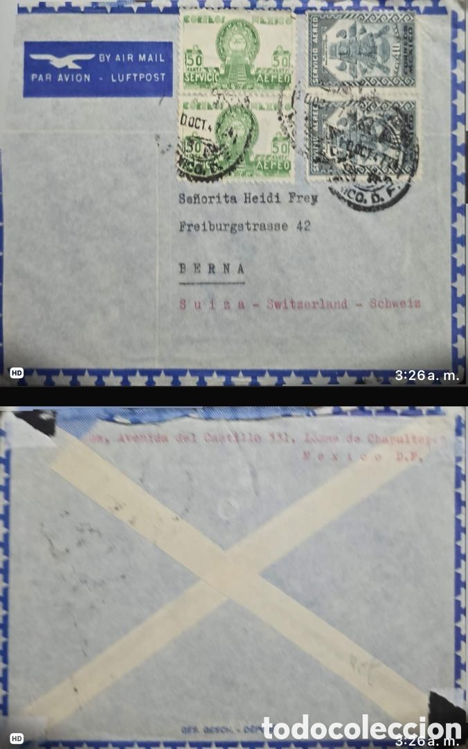 Sellos: CA) 1964. Mexico . Over-circulated to Switzerland from Mexico City. With stamps from Mexico air.