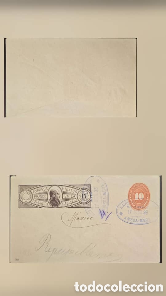 Sellos: CA) Mexico.1893 (clearly indicated on the blue ink daters &rdquo;17 OCTU. 93&rdquo;). Postal History / Postal En