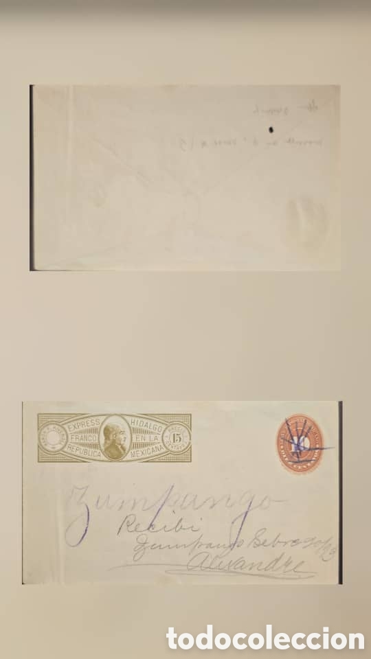 Sellos: CA) Mexico.1893. Postal History / Postal Entero with authorization from a private mail company (Expr