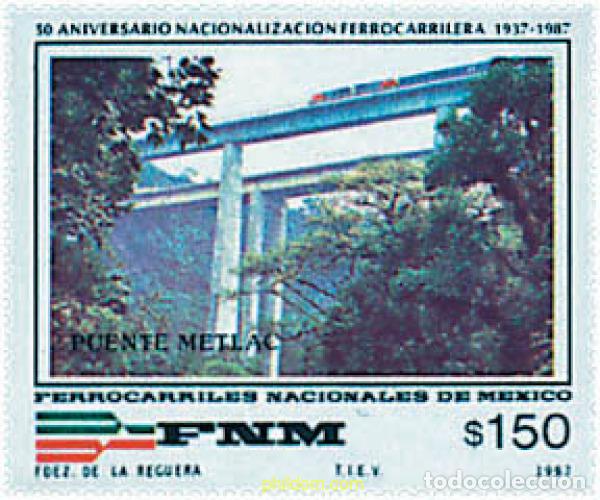Sellos: 55992 MNH MEXICO 1987 50 ANIVERSARIO DE LA NACIONALIZACION DEL FERROCARRIL
