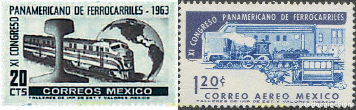 Sellos: 55988 MNH MEXICO 1963 11 CONGRESO PANAMERICANO DE FERROCARRILES