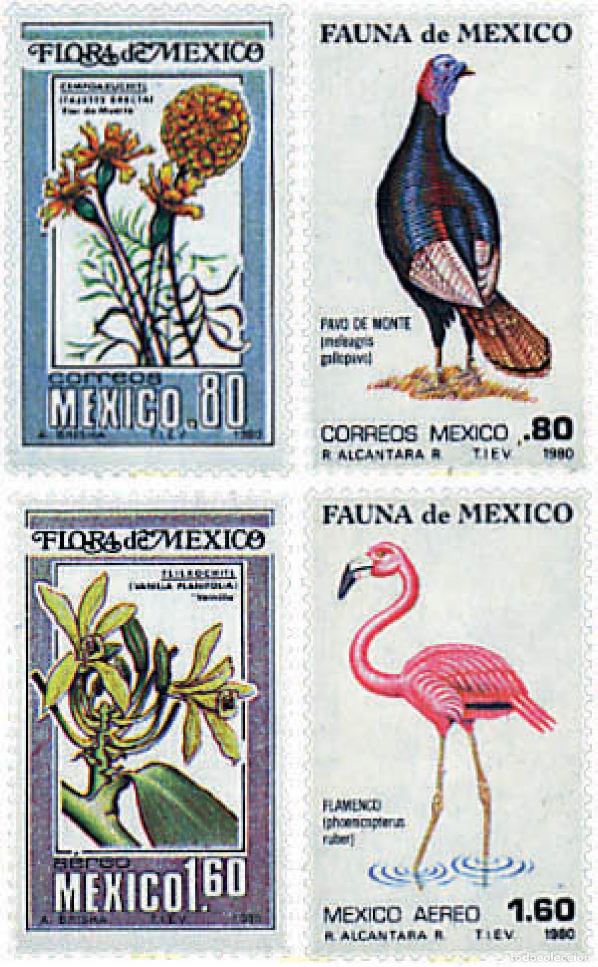 Sellos: 95623 MNH MEXICO 1980 FAUNA Y FLORA