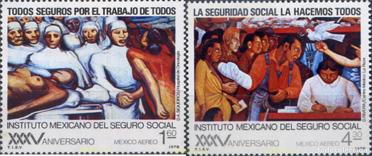 Sellos: 33701 MNH MEXICO 1978 35 ANIVERSARIO DEL INSTITUTO MEXICANO DEL SEGURO SOCIAL