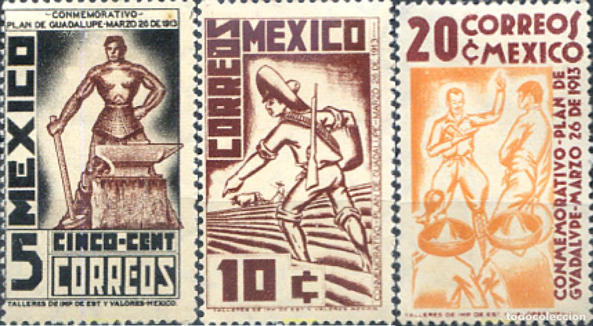 Sellos: 624827 MNH MEXICO 1938 25 ANIVERSARIO DE LA CONJURACION DE GUADALUPE