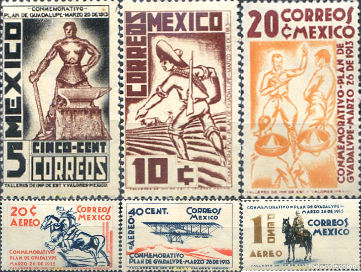Sellos: 636108 HINGED MEXICO 1938 25 ANIVERSARIO DE LA CONJURACION DE GUADALUPE