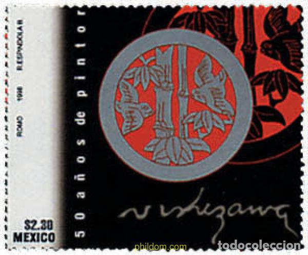 Sellos: 93377 MNH MEXICO 1998 50 ANIVERSARIO DEL PINTOR LUIS NISHIZAWA