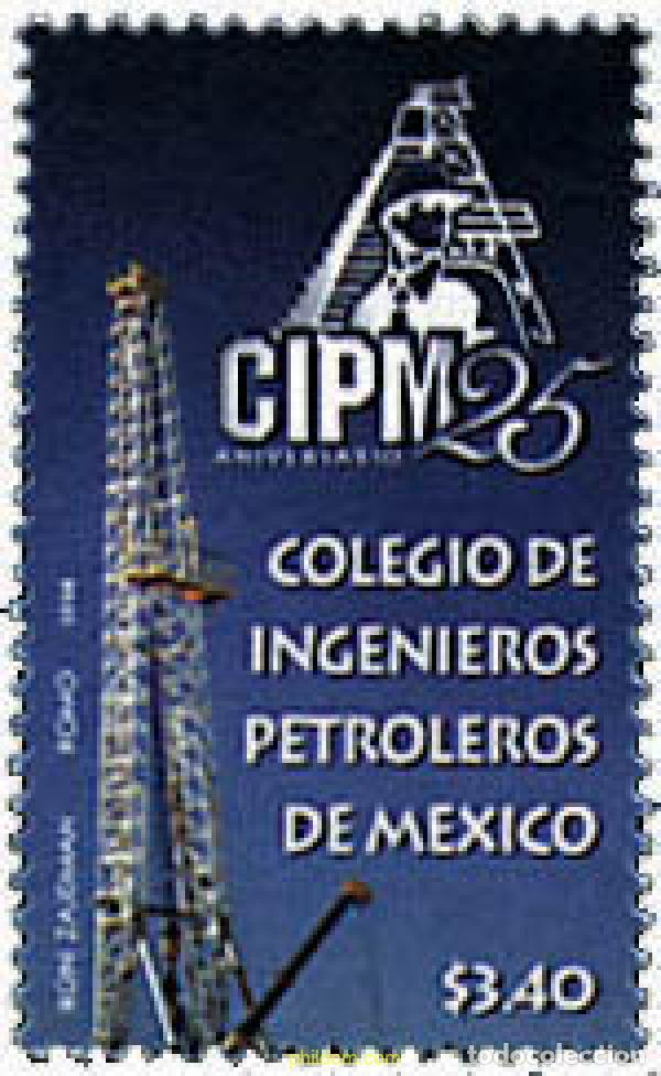 Sellos: 37658 MNH MEXICO 1998 25 ANIVERSARIO DEL COLEGIO DE INGENIEROS PETROLEROS DE MEXICO