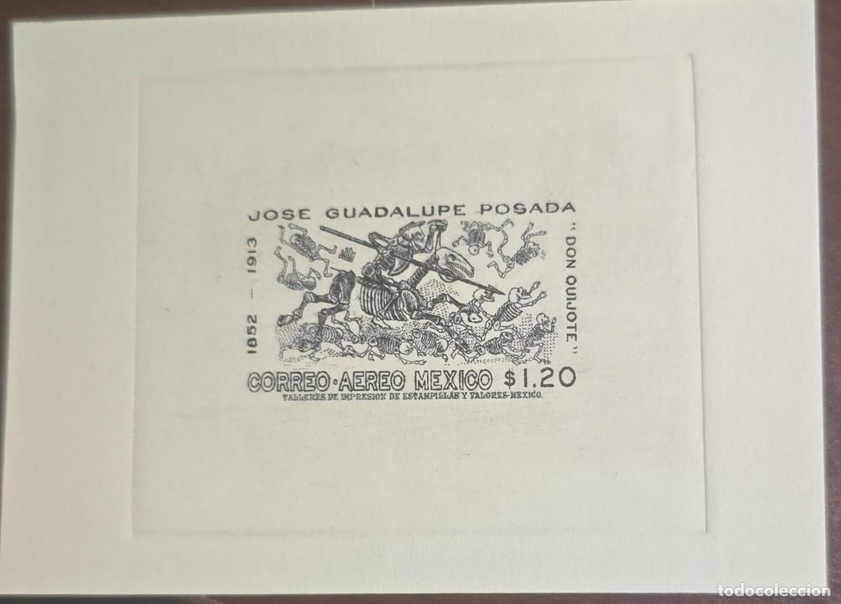 Sellos: O) 1963 MEXICO, DON QUIXOTE BY JOSE GUADALUPE POSADA, SATIRICAL ARTIST, SCT C2781.20p, XF