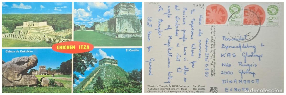 Sellos: O) 1980 MEXICO, MEXICO EXPORTA TOMATO, ARCHAEOLOGY OF THE MAYAN CULTURE IN YUCATAN, CIRCULATE TO DEN