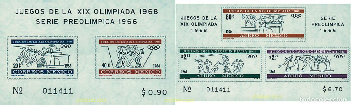 Sellos: 280853 HINGED MEXICO 1966 19 JUEGOS OLIMPICOS VERANO MEXICO 1968