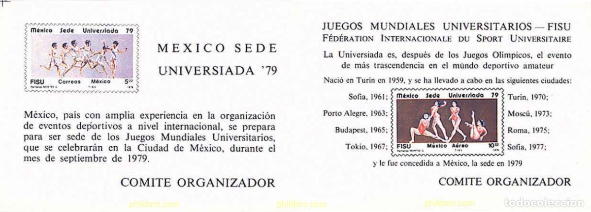 Sellos: 50486 MNH MEXICO 1979 JUEGOS MUNDIALES UNIVERSITARIOS