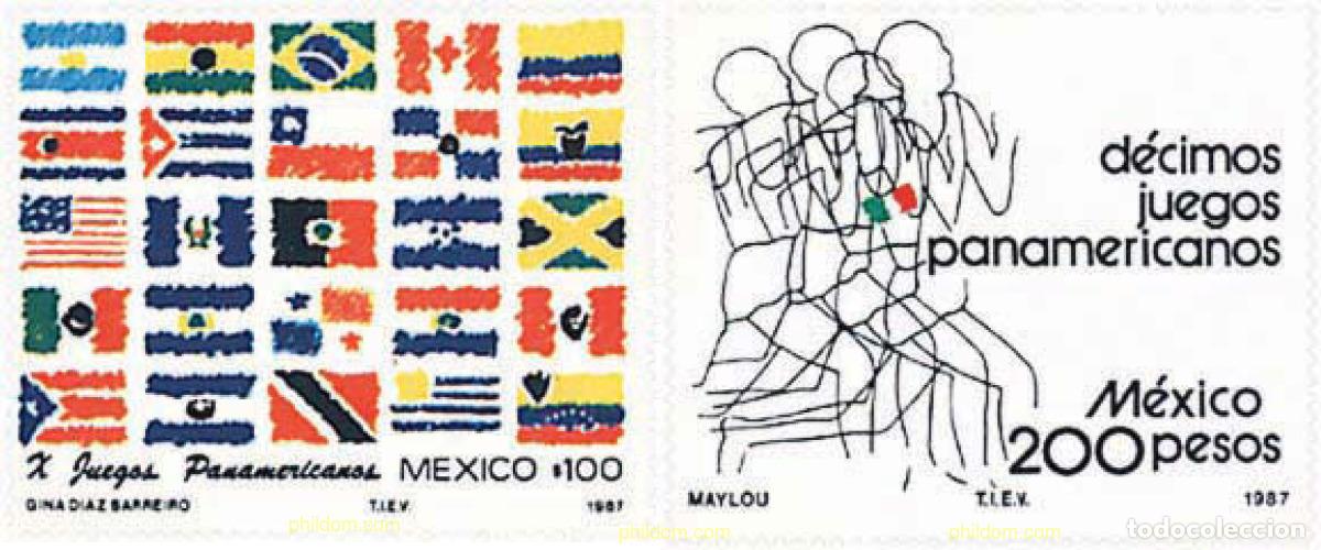 Sellos: 37901 MNH MEXICO 1987 10 JUEGOS DEPORTIVOS PANAMERICANOS EN INDIANAPOLIS