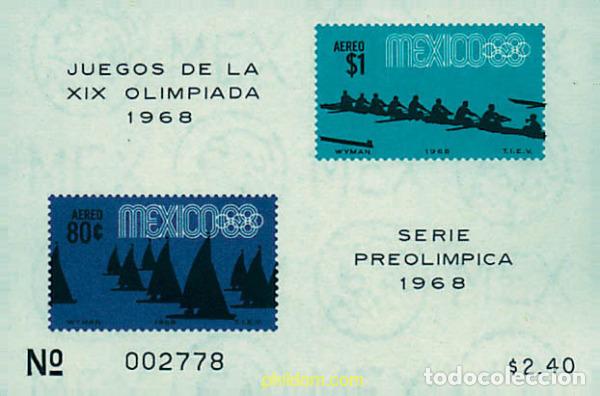Sellos: 343185 MNH MEXICO 1968 19 JUEGOS OLIMPICOS VERANO MEXICO 1968