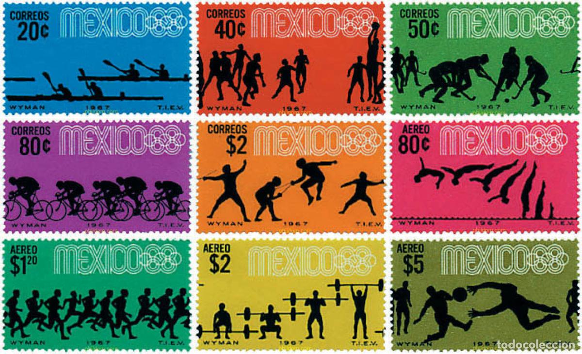 Sellos: 245067 HINGED MEXICO 1967 19 JUEGOS OLIMPICOS VERANO MEXICO 1968